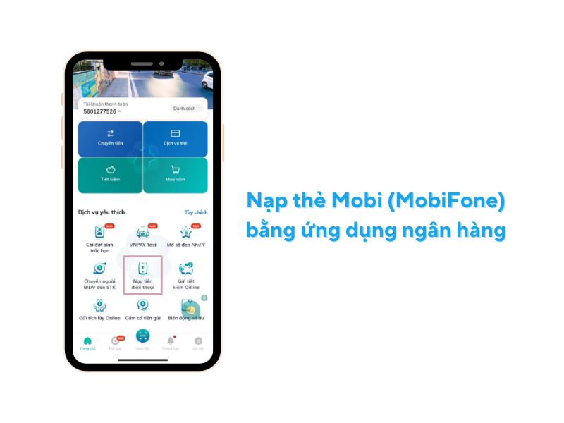 Cách nạp thẻ MobiFone bằng ứng dụng ngân hàng